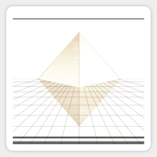 White and Gold Pyramid Grid Sticker